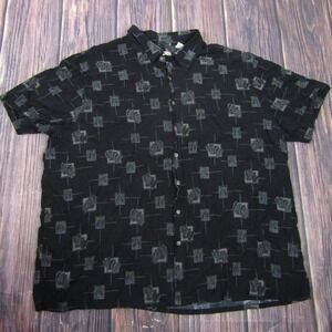 Batik Bay Shirt Mens Big 3X Black Sailboat Hawaiian Tropical Button Up
